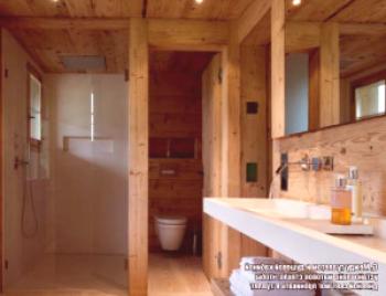 Koupelna v dřevěném domě - fáze zpracování, fotografie