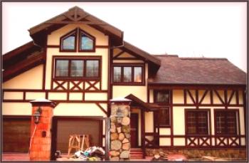 Къща от дървен материал: която може да бъде украсена с фасада