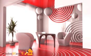 Kombinace červené v moderním interiéru