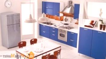 Moderní kuchyně modré v obrazech - módní a krásné!