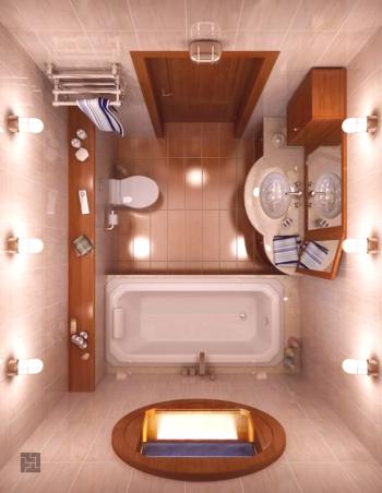 Малко места? Нямате нищо против Дизайн на банята 5 кв.м.