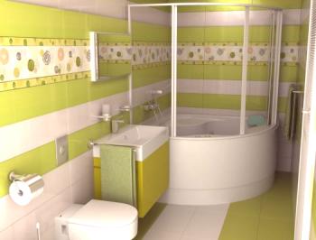 Foto recenze koupelny různých barev