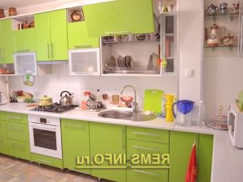 Зелена кухня: снимка на кухненския интериор 12 м, описание на примера
