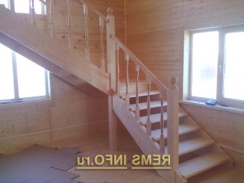 Стълби към втория етаж със собствени ръце от дърво: пример с снимка