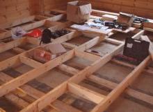Podlahy v dřevěném domě: základna je + zařízení dřevěné podlahy na trámy