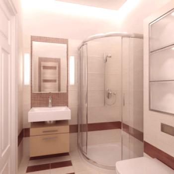 Баня с душ кабина - снимка, спалня, дизайн