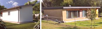 Jednopatrový rámový dům s jednokřídlou střechou: klady a zápory designu, fotografie a schématu