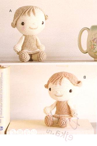 Panenka - schéma pletení háčkovacích hraček pro děti