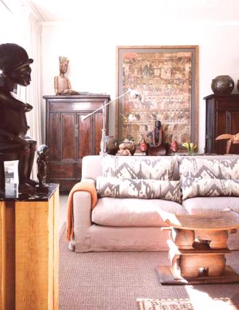 Africký styl v interiéru obývacího pokoje: etnické motivy