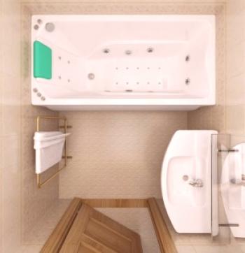 Дизайн на банята 3 кв. М. Снимка с душ кабина, без тоалетна, с пералня