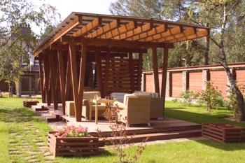 Еднопластов покрив за павилиона със собствените си ръце: градина, проста