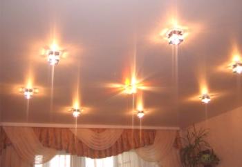 Лампи за опънати тавани в кухнята - как да направя?